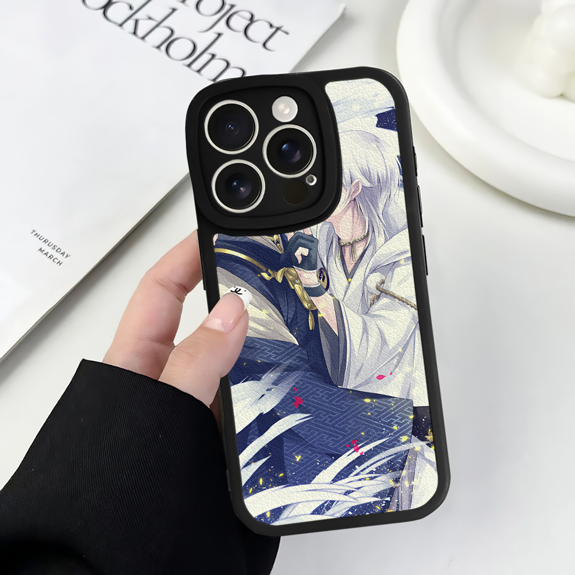 （画像用） 刀剣乱舞 Touken Ranbu 【iPhone 16シリーズ対応】シリコンスマホケース（レザー調） 材質：シリコン